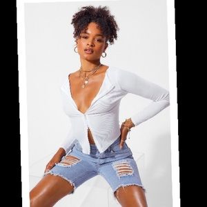 Long sleeve zip front